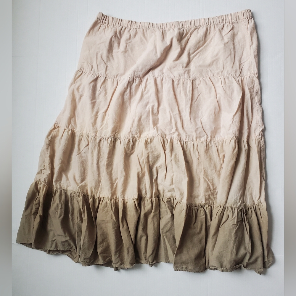 Mossimo Woman's Beige Tiered Midi Skirt Sz XL